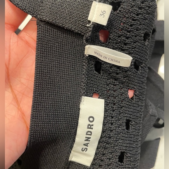 Fringe knit midi dress with slip Sm (36) - Picture 4 of 5